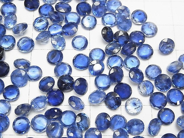 [Video]High Quality Kyanite AAA Undrilled Round Faceted 6x6x3mm 3pcs $19.99!