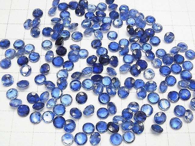 [Video]High Quality Kyanite AAA Undrilled Round Faceted 6x6x3mm 3pcs $19.99!