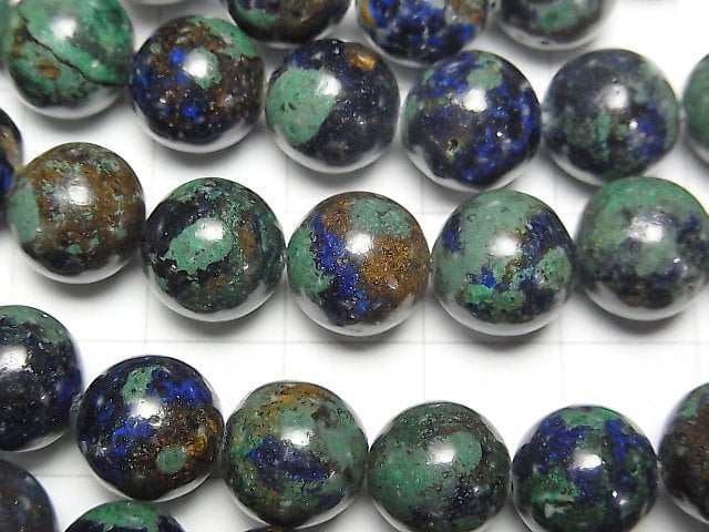 [Video] Azurite AAA- Round 10mm half or 1strand beads (aprx.15inch/36cm)