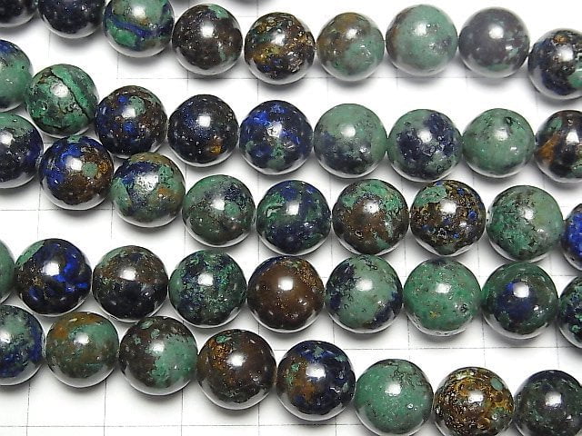 [Video] Azurite AAA- Round 10mm half or 1strand beads (aprx.15inch/36cm)