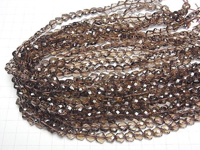 [Video]High Quality! Smoky Quartz AAA Flower Shape 8x8x5mm 1/4-1strand beads (aprx.15inch/38cm)