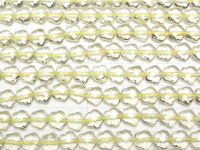 [Video] High Quality! Lemon Quartz AAA Flower Shape 8x8x5mm 5pcs or 1strand beads (aprx.15inch/38cm)