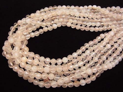 Pink Color Quartz 128Faceted Round 6mm 1strand beads (aprx.15inch / 38cm)