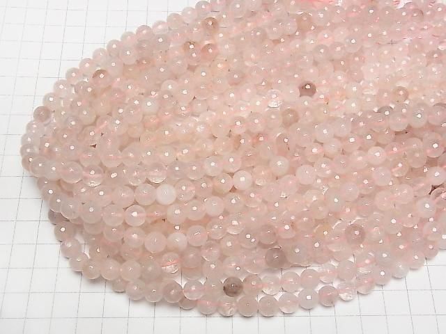 [Video] Pink color Quartz 128Faceted Round 8mm 1strand beads (aprx.15inch/37cm)