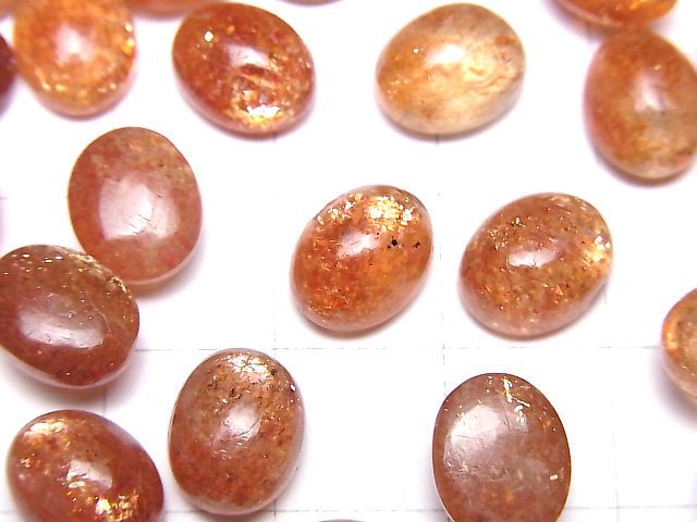 [Video]High Quality Sunstone AAA Oval Cabochon 10x8mm 2pcs