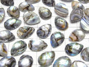 [Video] Abalone Shell x Crystal AAA - Pear Shape Faceted Cabochon 14x10mm 3pcs