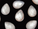 [Video] Pink Shell x Crystal AAA- Pear shape Faceted Cabochon 14x10mm 3pcs