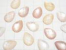 [Video] Pink Shell x Crystal AAA- Pear shape Faceted Cabochon 14x10mm 3pcs