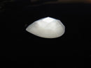 White Shell x Crystal AAA- Pear shape Faceted Cabochon 14x10mm 3pcs