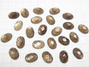 3pcs $11.79! White Shell xSmoky Crystal Quartz AAA Oval Faceted Cabochon 14x10 mm 3pcs