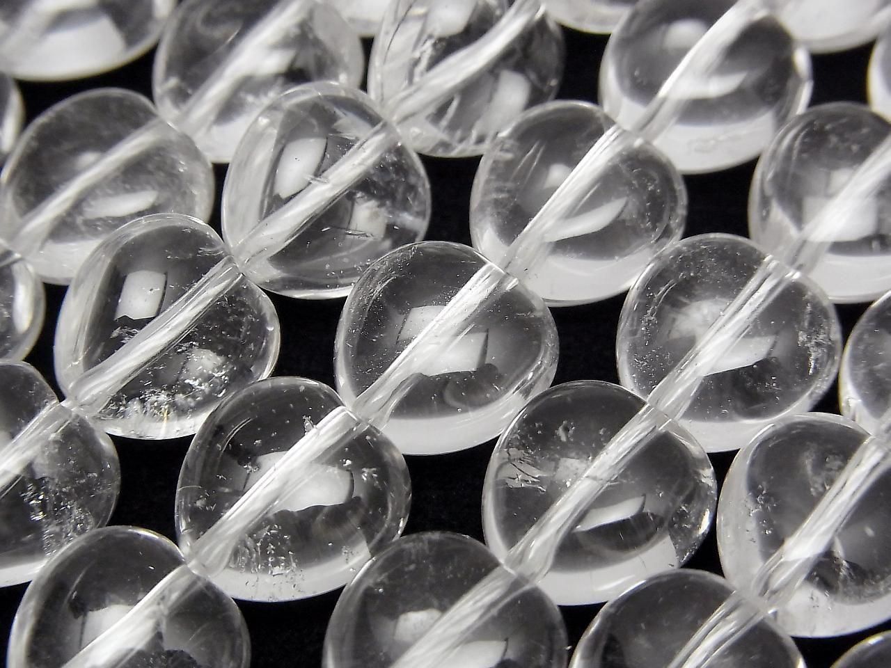 水晶石英 AAA 垂直孔心形 10x10mm 1/4-1 串珠子 (約 15 英吋/36 公分)