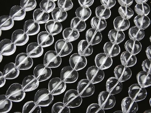Quartz cristal AAA Cœur trou vertical 12x12mm 1/4 ou 1 fil de perles (env. 37cm)