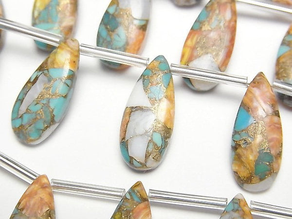 Copper Turquoise & Amazonite, Pear Shape Gemstone Beads