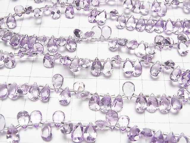 [Video]High Quality Amethyst AAA Pear shape Faceted 8x5mm half or 1strand beads (aprx.5inch/12cm)