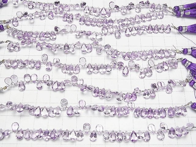 [Video]High Quality Amethyst AAA Pear shape Faceted 8x5mm half or 1strand beads (aprx.5inch/12cm)