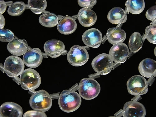 Aqua Crystal  Chestnut (Smooth) 8x8x5mm 1/4 or 1strand beads (aprx.15inch/38cm)