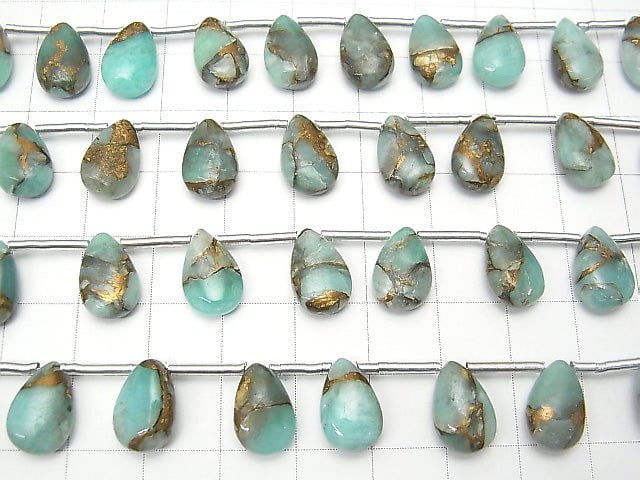 [Video] Copper Amazonite AAA Pear shape (Smooth) 12x8mm half or 1strand (8pcs )