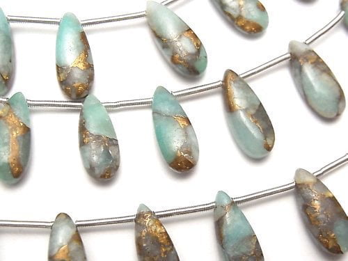 Copper Turquoise & Amazonite, Pear Shape Gemstone Beads