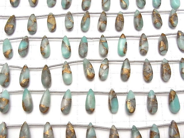 [Video] Copper Amazonite AAA Pear shape (Smooth) 15x6mm half or 1strand (10pcs )