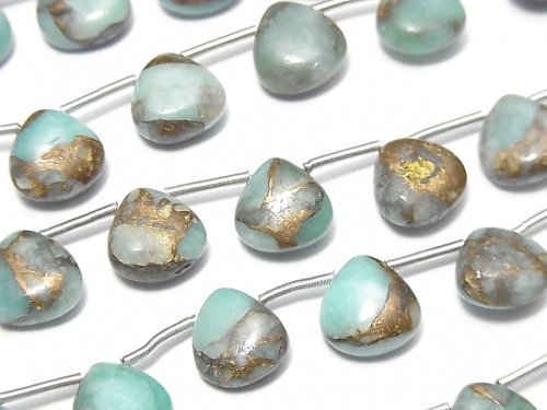 Chestnut Shape, Copper Turquoise & Amazonite Gemstone Beads