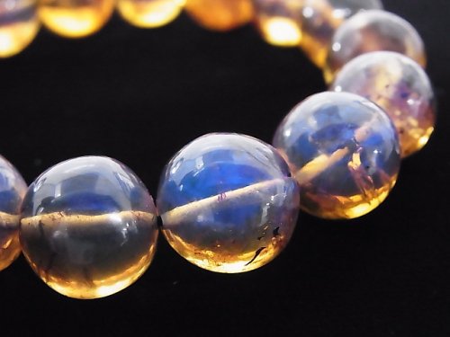 [Video] [One of a kind] Dominica Blue Amber AAAA- Round 13.5mm Bracelet NO.240