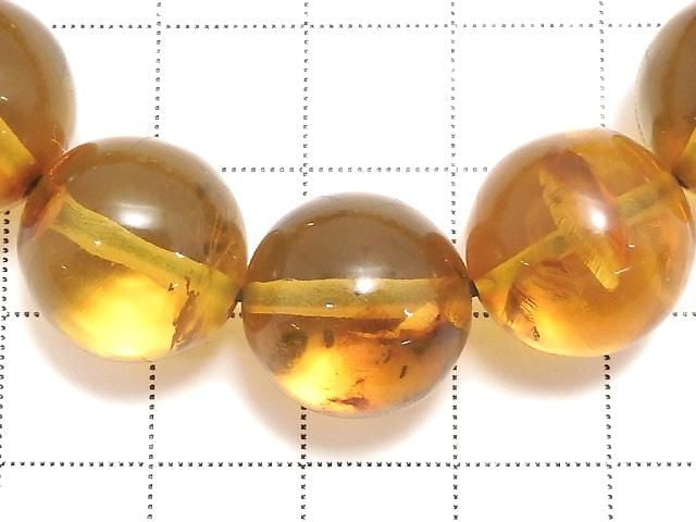 [Video][One of a kind] Dominican Blue Amber AAA Round 14.5mm Bracelet NO.248