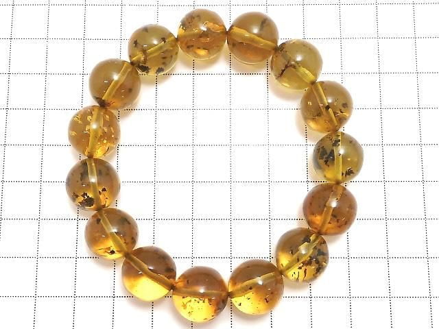 [Video][One of a kind] Dominican Blue Amber AAA Round 14mm Bracelet NO.258