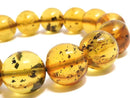 [Video][One of a kind] Dominican Blue Amber AAA Round 14mm Bracelet NO.258