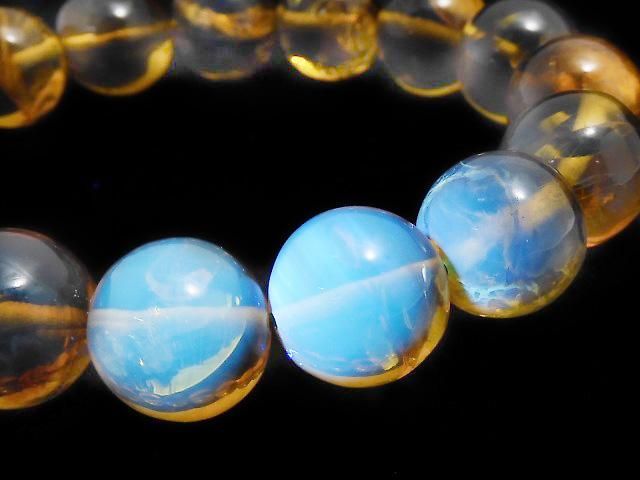 [Video][One of a kind] Dominican Blue Amber AAA Round 13mm Bracelet NO.266