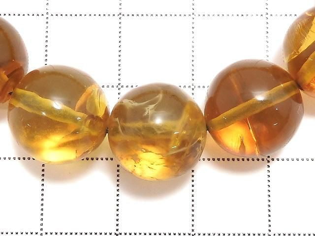 [Video][One of a kind] Dominican Blue Amber AAA Round 13mm Bracelet NO.266