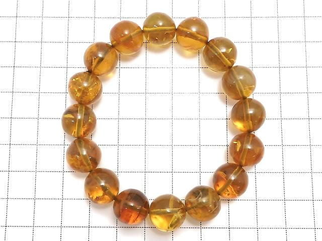 [Video][One of a kind] Dominican Blue Amber AAA Round 13mm Bracelet NO.266