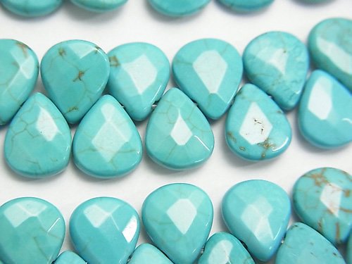 Magnesite Turquoise, Pear Shape Gemstone Beads