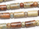 Impression Jasper Rondelle & Tube 1strand beads (aprx.15inch/38cm)