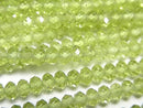 [Video]High Quality! Peridot AAA Faceted Button Rondelle 4x4x2.5mm half or 1strand beads (aprx.15inch/37cm)