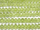 [Video]High Quality! Peridot AAA Faceted Button Rondelle 4x4x2.5mm half or 1strand beads (aprx.15inch/37cm)