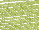 [Video]High Quality! Peridot AAA Faceted Button Rondelle 4x4x2.5mm half or 1strand beads (aprx.15inch/37cm)