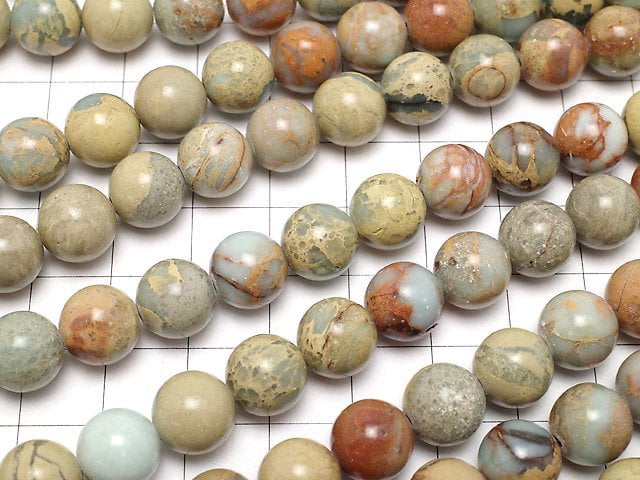 Impression Jasper  Round 10mm half or 1strand beads (aprx.15inch/37cm)