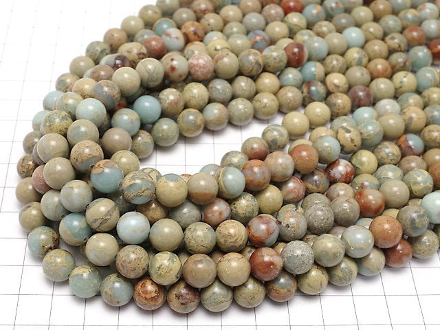 Impression Jasper  Round 10mm half or 1strand beads (aprx.15inch/37cm)