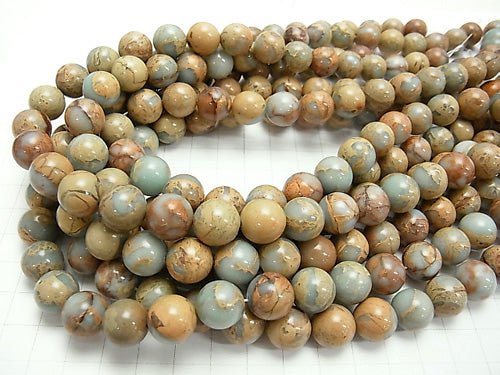 [Video]Impression Jasper Round 12mm half or 1strand beads (aprx.15inch/36cm)