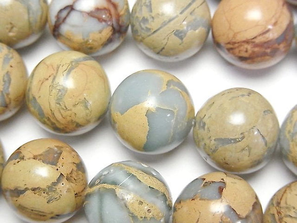 [Video]Impression Jasper Round 16mm half or 1strand beads (aprx.15inch/36cm)