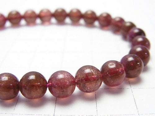 [Video] [One of a kind] Brazil High Quality Rubellite (Pink Tourmaline) AAA Round 6.5mm Bracelet NO.2