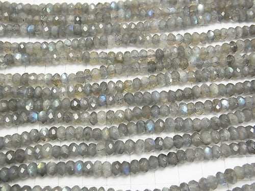 Labradorite AA++ Faceted Button Roundel 6x6x3 half or 1strand beads (aprx.15inch/38cm)