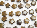 Bronzite Flower 15 x 15 mm half or 1 strand beads (aprx.15 inch / 36 cm)
