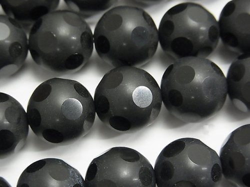 Faceted Round, Onyx Gemstone Beads