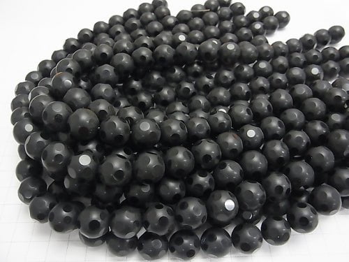 Onyx polka dot Faceted Round 14 mm half or 1 strand beads (aprx.15 inch / 36 cm)