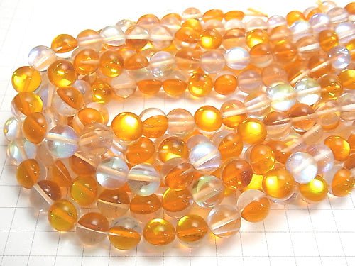 [Video]Yellow Luna Flash Round 12mm 1strand beads (aprx.15inch/36cm)