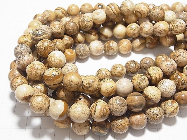 1strand $8.79! Picture Jasper Round 12mm [2mm hole] 1strand beads (aprx.14inch / 35cm)