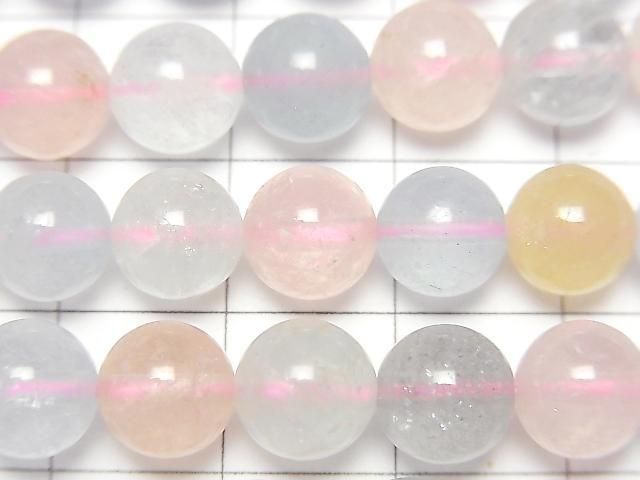 [Video] Beryl Mix (Multicolor Aquamarine) AAA Round 8mm 1/4 or 1strand beads (approx. 15 inches/38 cm)