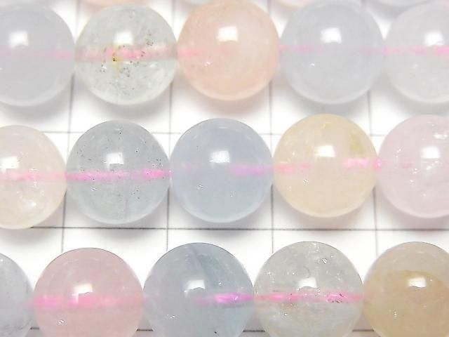 [Video] Beryl Mix (Multicolor Aquamarine) AAA- Round 10mm 1/4 or 1strand beads (approx. 15 inches/37 cm)