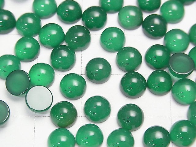 [Video] Green Onyx AAA Round Cabochon 6x6mm 10pcs